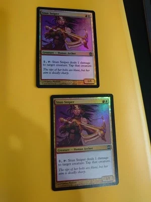 Stun Sniper x2 Human Archer Alara Reborn. Magic the Gathering FOIL 2 Card. - Image 1 of 4