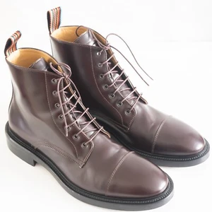 Men's PAUL SMITH Gorman Polished Leather Ankle Lace-up Boots Size UK 7 / EUR 41 - Picture 1 of 13