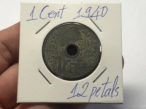 Rare Coins Indochine 1 Cent 1940 12 Petals Original Vintage_LDP Shop. - Picture 1 of 4