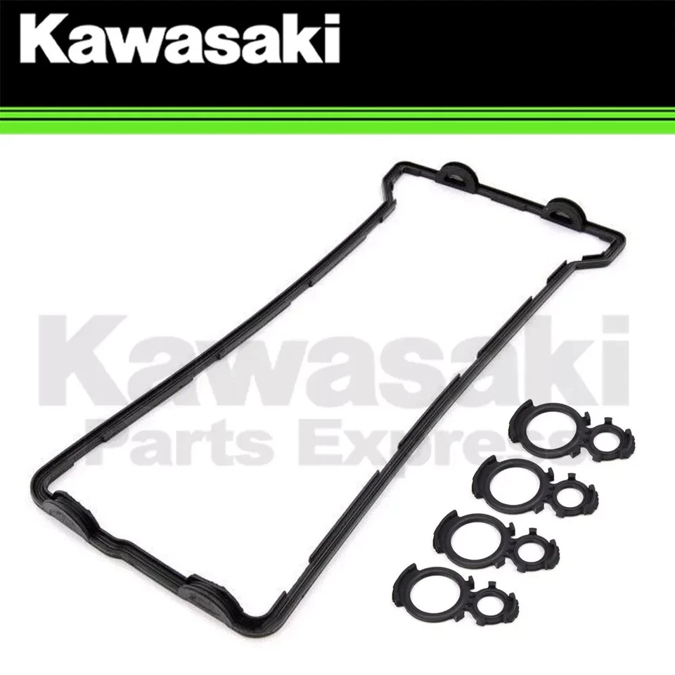 NUEVO 2004-2010 GENUINO KAWASAKI NINJA ZX-10R CUBIERTA DE VÁLVULA Y JUNTAS DE ORIFICIO DE TAPÓN Foto 1 de 1