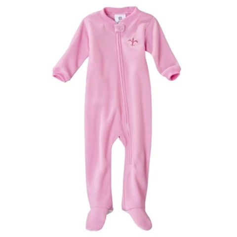 New Orleans Saints Pink Logos Sleeper Pajamas Infant Baby Cover