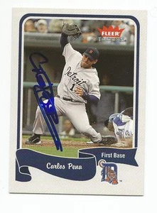 CARLOS PENA Autographed Signed 2004 Fleer Tradition card Detroit Tigers COA - Picture 1 of 1
