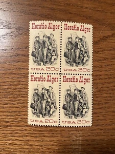 Block of 4 Horatio Alger U.S. Stamps - Picture 1 of 1