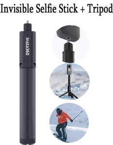 Insta360 2 in 1 Invisible Selfie Stick+Tripod for GO 2 3 ONE X2 X3 X RS Cameras - Picture 1 of 6