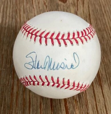 STAN MUSIAL SIGNED BASEBALL  ST. LOUIS CARDINALS-AUTOGRAPHED BASEBALL WITH CASE - Image 1 of 4