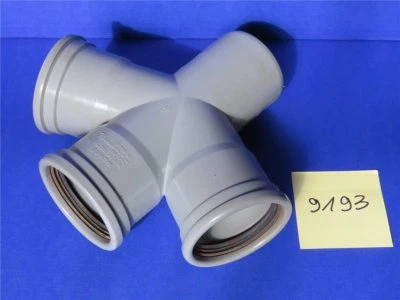 1 x Wavin Abwasserrohr Doppel Abzweig DN 70/70/70/67° Installation Abwasser Rohr - Bild 1 von 3