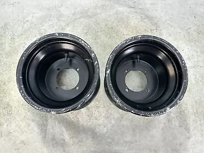USED OEM 08 09 10 OUTLAW 525 S / 450 MXR STOCK BLACK REAR BACK WHEEL RIM SET - Image 1 of 4