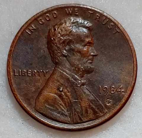 1984 Double mint strike S over D penny cent error coin Ungraded, Circulated Cover