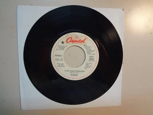 WINGS: (w/Paul McCartney) I’ve Had Enough Mono- Stereo-Canada 7" 78 Capitol DJ - Imagen 1 de 2