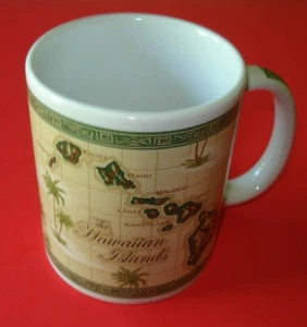 Hawaiian Islands Map Coffee Tea Cup Mug Maui Hawaii Big Island ABC Stores 2003  - Picture 1 of 9
