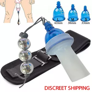 Male Extender Penis Stretcher Enlargement Vacuum Cup Enhancement Hanger Supply - Picture 1 of 19