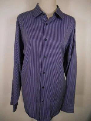 Hermosa Camisa Para Hombre Mediana XXL 18 34/35 Ben Sherman Azul Rayas LS Botón Foto 1 de 4