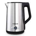 Farberware 1.7 Liter Electric Kettle Double Wall Stainless Steel and Black 1500W
