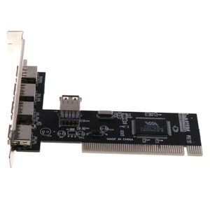 USB 2.0 4 Port 480Mbps High Speed VIA HUB PCI Controller Card Adapter PCI CY JI - Afbeelding 1 van 12