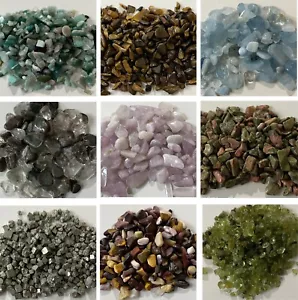 GEMSTONE CHIPS GRAVEL 25g POLISHED CRYSTAL HEALING CHAKRA NUGGETS SMALL - Picture 1 of 29