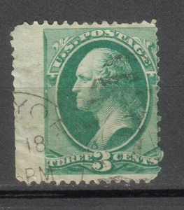 USA 3 cent George Washington Bank Note stamp jumbo left margin New York cancel - Picture 1 of 2