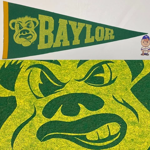 Vintage Texas Baylor Bears Waco University Pennant 10.5x27.5 Football Southwest Cover