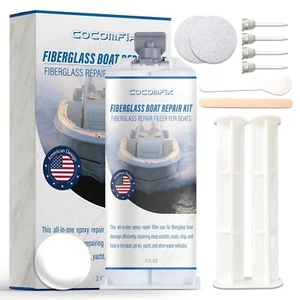 Marine Fiberglass Repair Kit, Gel Coat Repair Kit for Boats (White), Fiberglass - Imagen 1 de 6