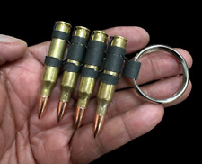 Linked Bullet Keychain Key Ring .223 Caliber Metal Brass Bullet 2 .25" Punk Bike