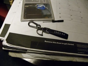 NEW Jaguar Keychain Lanyard Quick Release Key Chain Black Leather - Picture 1 of 2