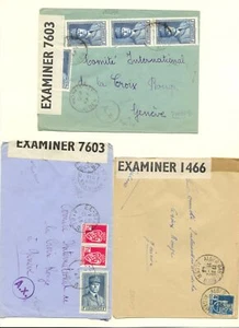 FRANCE 1943 5 x COVER (2 ALGER )- CENSORS TO=RED CROSS= GENEVA - F/VF - Picture 1 of 4