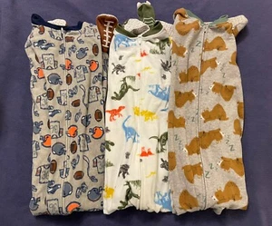Lot Of 3 Boys Size 8 Carter’s Fleece Pajama Sleepwear Footers Dinosaurs Sports - Picture 1 of 2
