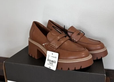 New A.n.a Dixen Womens US 7  Tan Dixen Oxford Shoes Fall Clog Chunky Heels Basic - Image 1 of 4