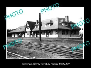 OLD 8x6 HISTORIC PHOTO OF WAINWRIGHT ALBERTA THE RAILROAD DEPOT STATION c1920 - Imagen 1 de 1