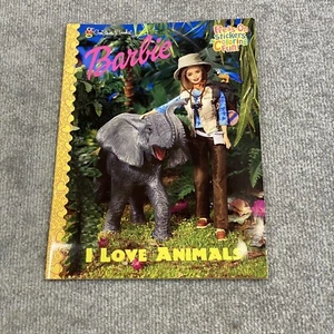 Vintage Golden Books Barbie I Love Animals Zoo Stickers and Coloring Unused 1999 - Picture 1 of 11