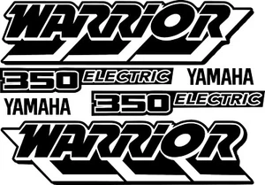 Kit of Graphics kit fits Yamaha Warrior 350 1992 Decals Sticker Black and White - Picture 1 of 1