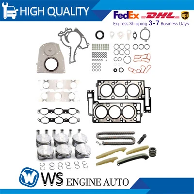 Timing Chain Kit Head Gasket Set Piston & Ring For 3.0L Mercedes Benz 272 C300 — 第 1/4 张图片