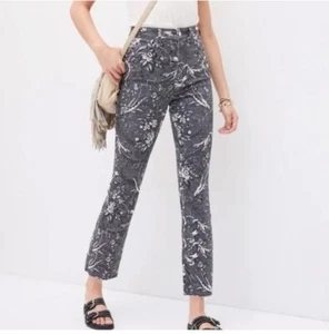 Anthropologie Pilcro The High Rise Cigarette Floral Straight Jeans Sz 28 NWOT - Picture 1 of 12