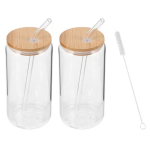 1 Set of Water Bottles Iced Tea Water Cups Drinking Cups Transparent Glass Cups - Picture 1 of 12