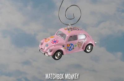 67 Classic Flower Power Peace Hippie Volkswagen Beetle Bug Christmas Ornament VW - Image 1 of 4