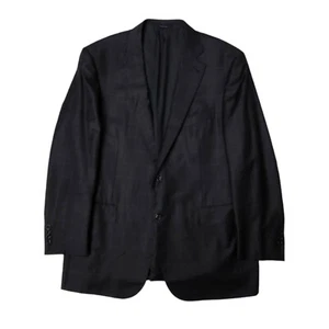 Blazer Ermenegildo Zegna Mila Italia Para hombres 56R Lana Ventana Azul Marino Abrigo Deportivo - Imagen 1 de 12