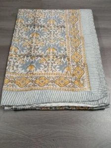 indian handmade Cotton kantha Quilt hand Block print king Size Bedspread Blanket - Picture 1 of 8
