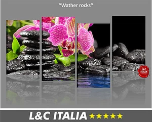 Wather rocks - 4 QUADRI ARREDO MODERNO CASA UFFICIO STAMPE POSTER ZEN PIETRE  - Foto 1 di 1