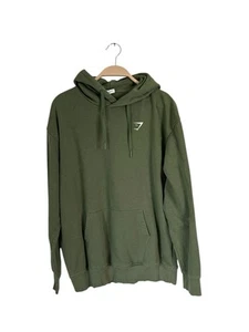 Gymshark Sweatshirt Hoodie Medium M Long Sleeve Logo Pocket Green - Picture 1 of 3