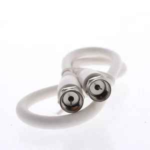 Leviton White 18" Coaxial Video Cable RG59 Plugs 75-ohm F-type Wire C5851-1W - Photo 1/4