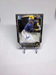 JESUS MADE 1ST ON CARD AUTO PROSPECT AUTOGRAPH 2025 BOWMAN CHROME BREWERS #CPAJM - Bild 1 von 2