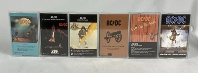 AC/DC Cassette Lot x6 We Salute You High Voltage Want Blood Video Fly Let There - Image 1 of 4