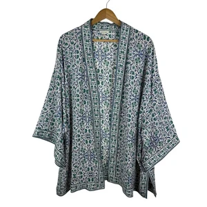 Max Studio Floral Kimono Sz 3X Cardigan Open Front Lightweight Flowy Boho Resort - Picture 1 of 10