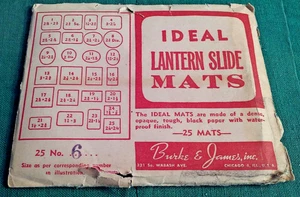 25 Ideal Magic Lantern #5 Black Slide Mats in Original Pack Burke & James Inc. - Bild 1 von 4