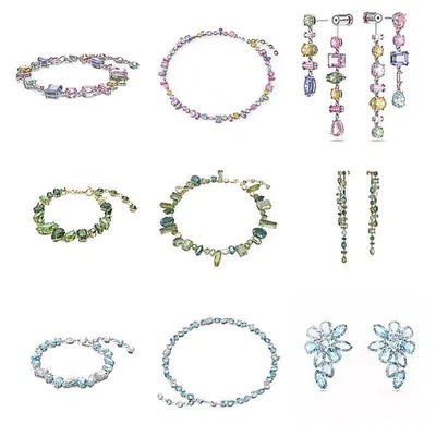 Swarovski rainbow iridescent candy necklace for women, featuring crystal clavicl - Image 1 of 4