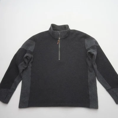 Overland мужской 1/4 молнии пуловер свитер размер XL шерстяная смесь черный серый зимний - Изображение 1 из 4