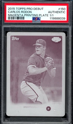 Carlos Rodon 2015 Topps Pro Debut 1/1 Magenta Printing Plate #150 PSA AUTH - Image 1 of 2