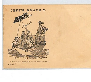 US CIVIL WAR Stationery Illustrated Caricature *JEFF'S KNAVE-Y* Unused XT220 - Picture 1 of 14