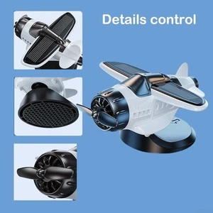 Interior Center Console Decoration Solar Airplane Ornament - Picture 1 of 11