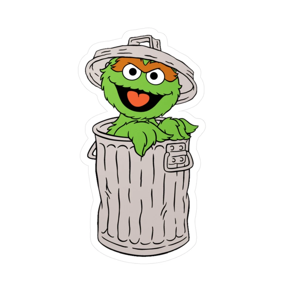 SILVERSWORLD Vinyl Decal, Oscar the Grouch, Muppet Sticker, Sesame Street Decal, Car Decal,