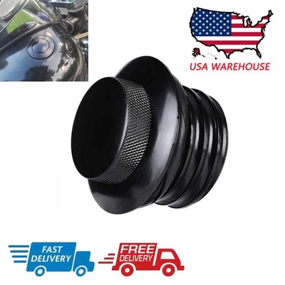 Black Flush Mount Pop Up Vented Fuel Tank Gas Cap Fits 1982-2018 Harley Davidson - Image 1 of 4